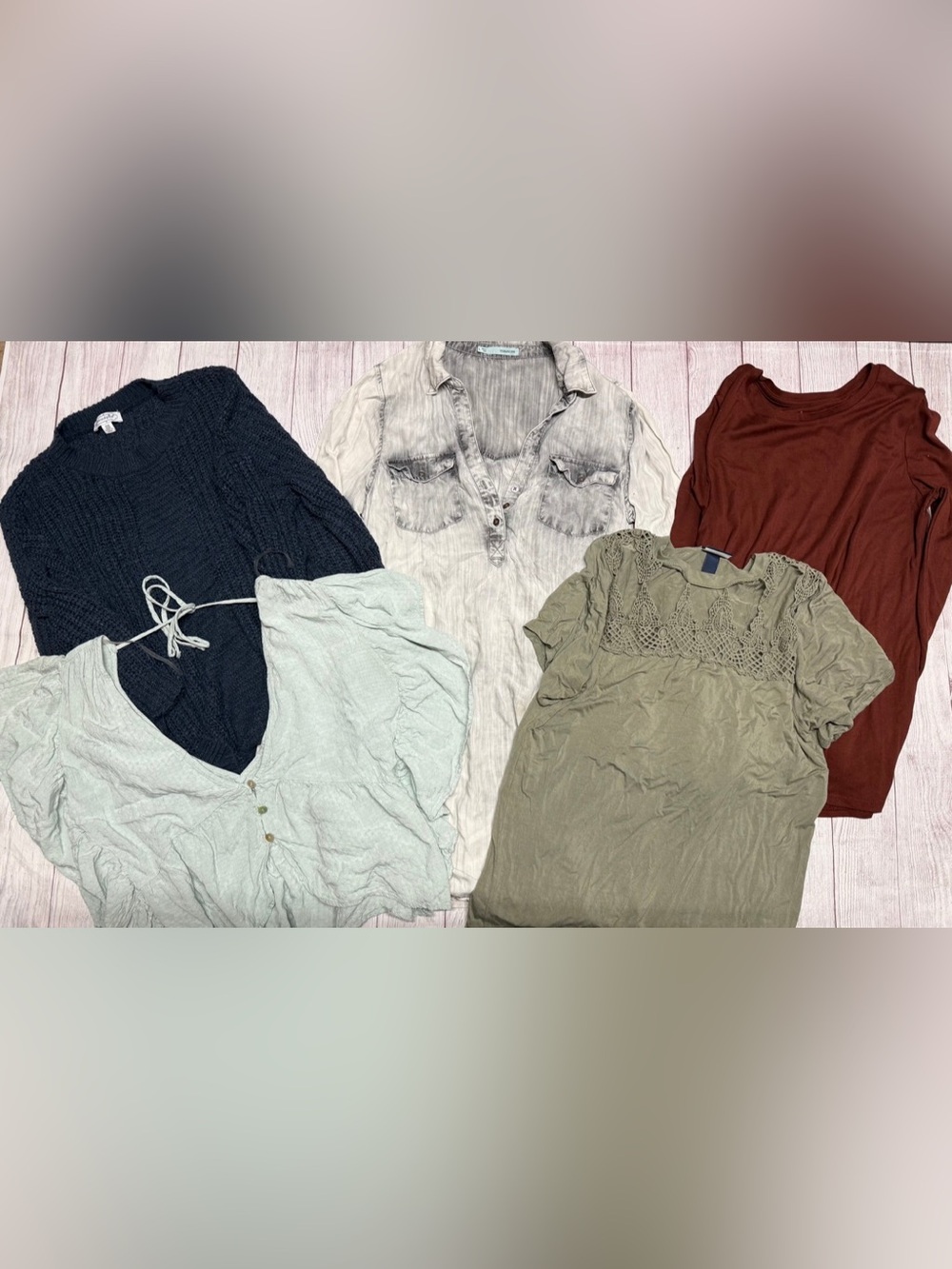 Washed Gray Button-Front Women’s Tunic Top